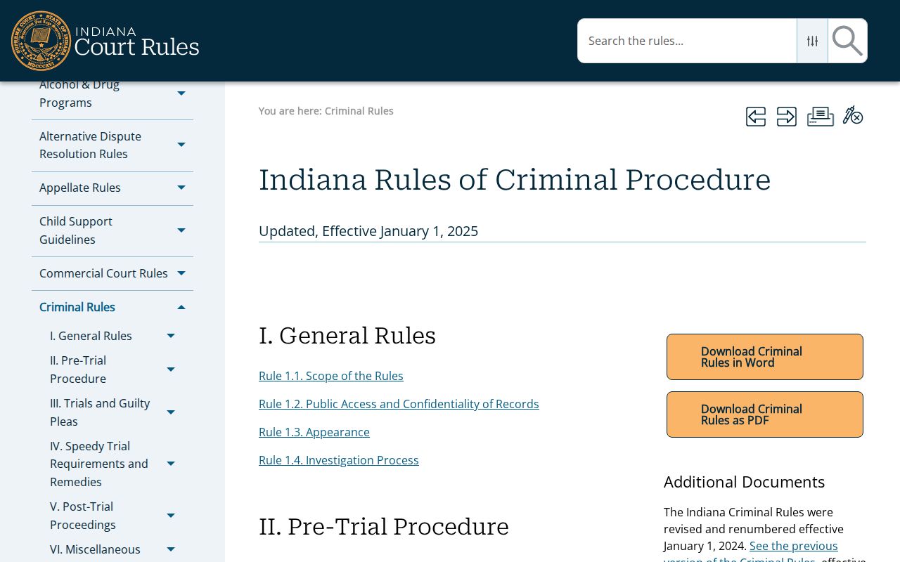 Marion County arrest warrant current Indiana Criminal Rules